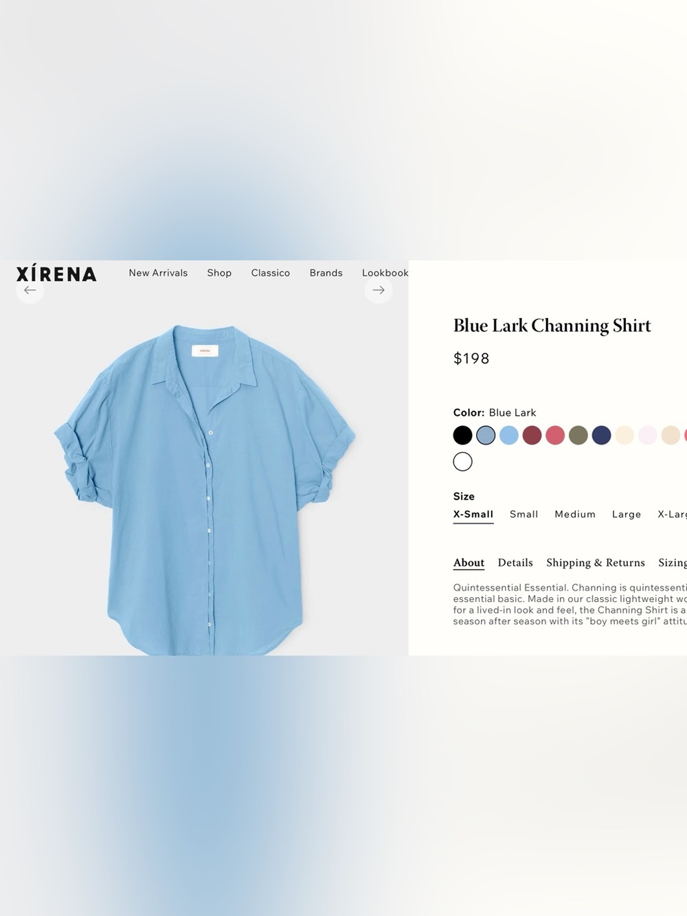 XiRENA Blue Lark Channing Short-Sleeve Button-Down Shirt